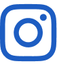 Instagram logo in blue with rounded square background.