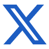Logo of X, a social media platform.